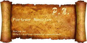 Portner Nesztor névjegykártya